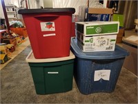 Bins of Christmas Boxes, Bags & Tissue Paper