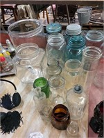 Vintage Canning jars and misc jars