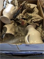 2 Boxes Clear Glassware and Chinaware