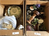 2 Boxes of Collector Plates and Crockpot