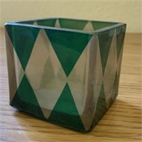 Retro Green Diamond Votive Candle Holder