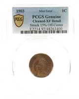 1903 US 1C CLAD COIN MINT ERROR PCGS CLEANED-XF DE