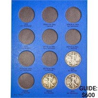 1918-1936 Walker 50c Album (19 Coins)