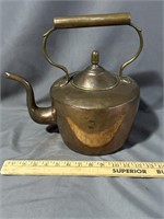 Georgian gooseneck copper tea kettle with