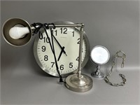 Lamp, Clock, Vanity Mirror, Chain Art