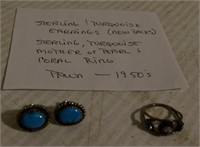 Vintage Sterling & Turquoise Earrings