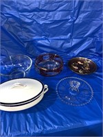Several bowls including one brass, gravy bowl