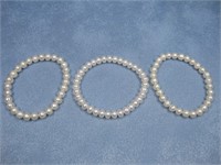 Three Pearl Bracelets