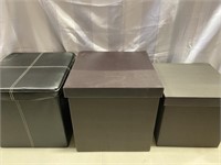 3 Faux Leather Storage Containers