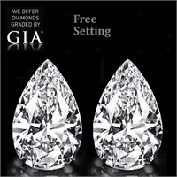 4.04ct Pear cut Type lla GIA Graded Diamond Pair