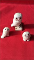 3 Ivory Owls