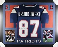 Autographed Rob Gronkowksi Custom Framed Jersey