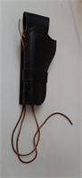 Leather gun holster with leg tie