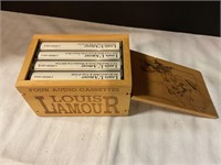 4 Louis Lamour auto cassettesw/ wood case