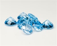 Jewelry Lot of 10 Unmounted Blue Topaz Stones