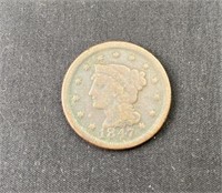1847 Braided Hair Large Cent US Coin