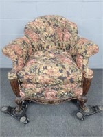 Upholstered Ladies Chair W/ Wood Legs