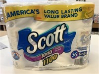 36-Pk 1100-Sheet Rolls Scott Bathroom Tissue