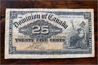 January 2nd 1900 25 Cent Shinplaster