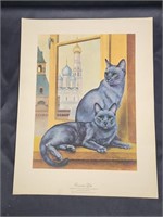 "RUSSIAN BLUE" PRINT,  WOMAN'S DAY, MARCH 1965 ...