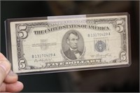 1953 Blue Seal $5.00 Note