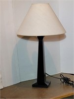 25" Dark Side Table Lamp with Linen Shade