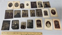 Lot of Antique Tin Type Photographs