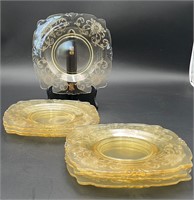 Heisey “ Old Colony” Yellow Salad Plates