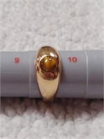 Tiger Eye Gold Plated Ring Size 10