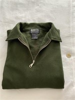 Roots chandail polaire, neuf, homme MED, olive.