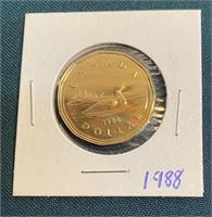 UNCIRCULATED LOONIE 1988