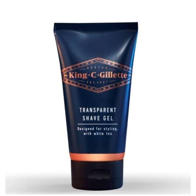 (2) King C Gillete Transparent Shave Gel, 150ml