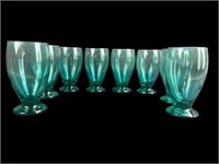 (8) Turquiose Blue 5.25" Glasses