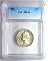 1955 Quarter ICG MS67 LISTS $425