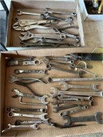 2 boxes w/ wrenches & pliers