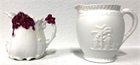 2 Small Cream Pitchers - Wedgewood Style Porcelain