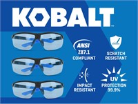 $1  Kobalt 3 Pack Clear Anti-Scratch Safety Glasse
