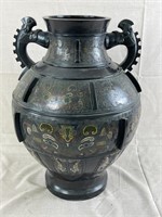 Antique Asian Cloisonne Bronze Urn