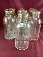 10 Vintage Clear Jars With Lids, About 1/2 Gallons