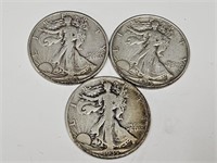 1935 PDS Silver Walking LIberty Half Dollar Coins