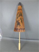Vintage Japanese Bamboo and Paper Umbrella