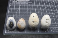 4, druzy white jasper egg and some with dendrites