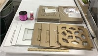 Craft lot w/ glitter,boxes & ribbon