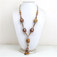 Natural Stone Tribal Queen Tibet Amber Royal Neckl