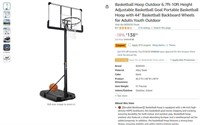 E6148 44 Portable Basketball Goal System Black