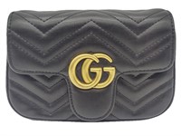 GG Black Matelasse Leather Gold Chain Purse