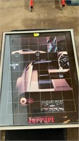 Framed Ferrari posterApproximately 24x30 inches