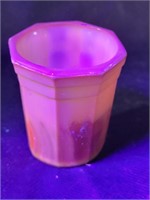 Alto Agate Orange Slag Glass Shot Glass - GLOWS!