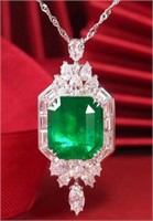 7.3ct Colombian Emerald 18Kt Gold Pendant