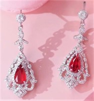 2.95ct Natural Ruby 18Kt Gold Earrings